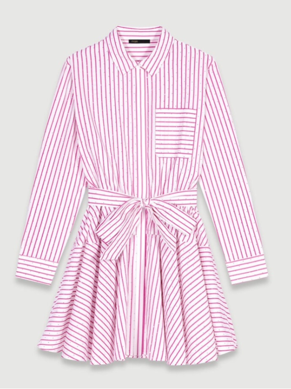 Maje Striped rhinestone short dress
